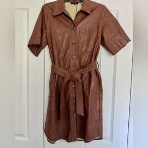 FRNCH Brown Leather Dress